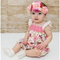 thumbnail image 5 of Douhoow Baby Girls Sleeveless Romper Summer Ruffle Floral Jumpsuit Infant Sweet Backless Bodysuit, 5 of 7