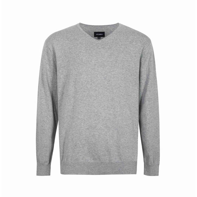 Krumba Men's Cotton Oversized V-Neck Classical Pull-On Sweater 2XL Gray