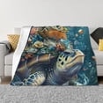 thumbnail image 1 of Balery Colorful Plant Turtle Manta de Franela con Dibujo, Lujo Ultra Suave y Cálido, Antipelusa y Resistente a las Arrugas para Cama, Sofá, Camping -80"x60", 1 of 6