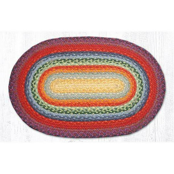 Capitol Importing 06-400 4 x 6 ft. Jute Oval Braided Rug - Rainbow 1 