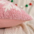 thumbnail image 5 of Clearance! Pink Christmas Throw Pillow Cover 18x18 Inch, Plush Snowflake Embroidery Decorative Cushion Case, Pillow Cases for Sofa Couch Bedroom Indoor Home Christmas Decor, 5 of 9