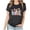 Black, variant on Womens Tops Women's Fashion Crewneck Printed Short Sleeve T-Shirt Casual Loose Shirt Tops
