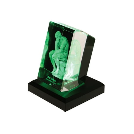 3d Laser Crystal Figurine ART & ARTIFACT LED Lighted Base The Thinker 3D Laser Engraved Crystal Glass Sculpture - Base Only ()