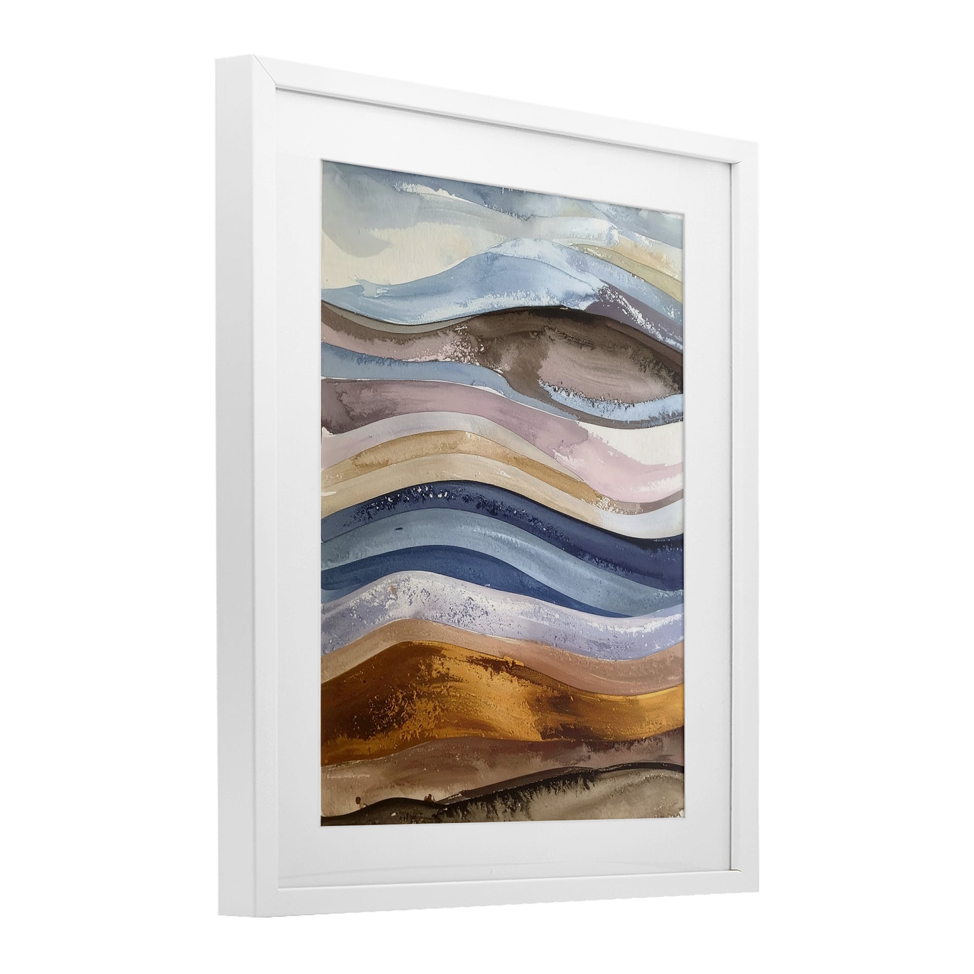 Stupell Industries Ocean Flow Layers White Framed Print Under Glass, design by Alonza Saunders