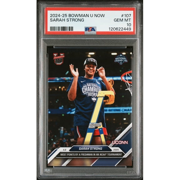 Graded 2024-25 Bowman U Now Sarah Strong #107 Rookie RC Basketball Card PSA 10 Gem Mint