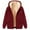 Wine, variant on Wang6 Full Zip up Winter Hoodies for Womens Plus Size Fleece Liner Heart Printed Hooded Sweatshirts Trendy Drawstrings Long Sleeve V Neck Loose Fit Tops with Pockets Wine XL