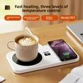 thumbnail image 4 of Cup Warmer, Smart Coffee Warmer with Wireless Charging, 2 in 1 Cordless Mug Warmer, 3 Levels Heating Temperature Controlfor, Portable Heating Coaster for Desk,Home,Office,Travel,Kitchen,Black, 4 of 7