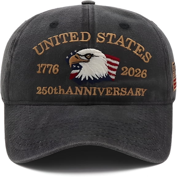 TELOLY United States 250th Anniversary Hat, 1776-2026 Eagle Embroidery Patriotic Baseball Cap