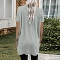 thumbnail image 3 of Tiqkatyck Graphic Tees for Women, Women Summer Casual Solid Loose Pullover Crewneck Shirt Short Sleeve Tunic Tops Blouse with Pockets T Shirts for Women Grey XXL, 3 of 6