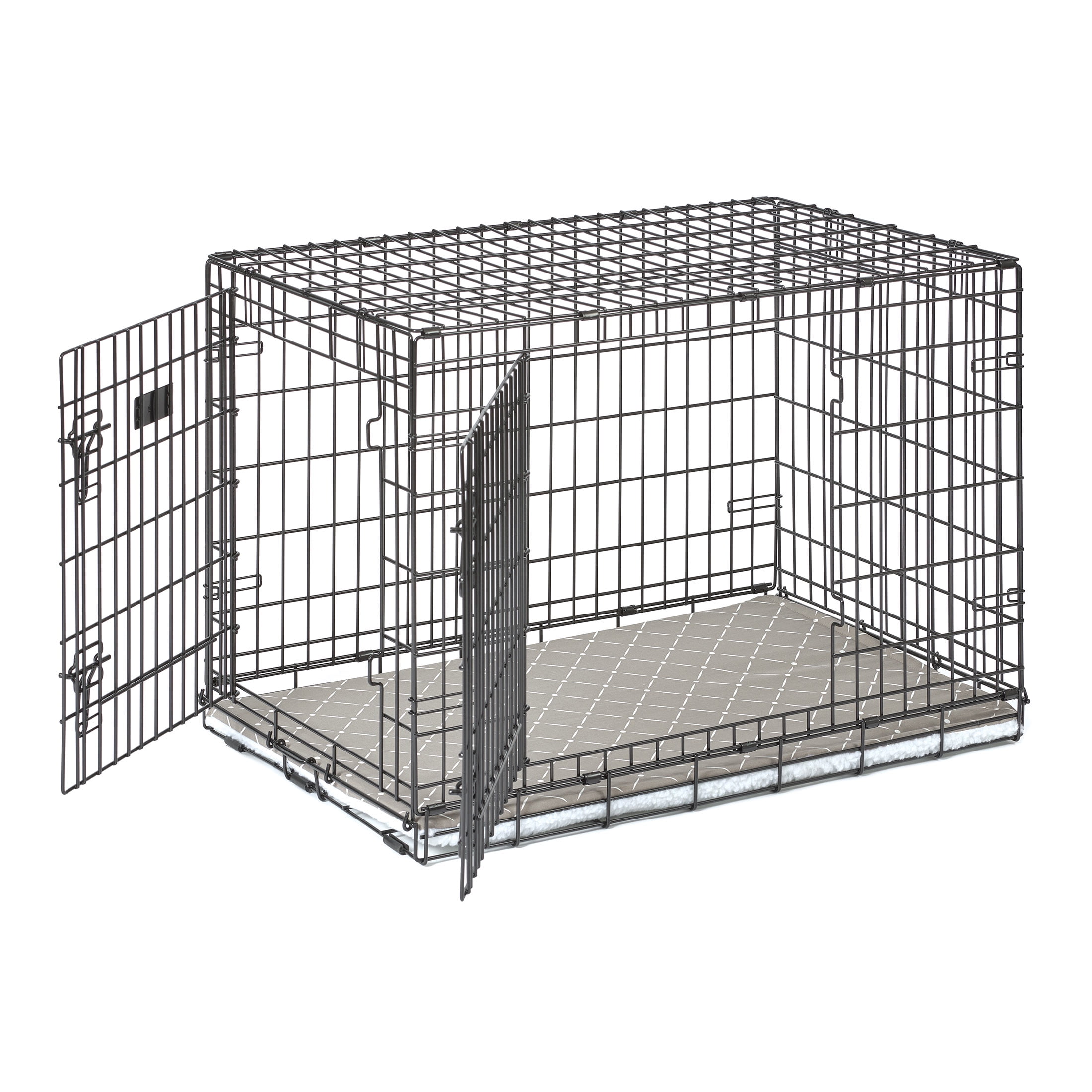 MidWest Homes for Pets QuietTime Reversible Dog Crate Pan Cover, 36 inch, Fleece, Mushroom Diamond