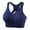 Navy, variant on Yoga Bras for Women Nude Feel Compression Dry Fit Zipper Front Sports Bra Outdoor Running Fitness Cross Back High Support Bralettes Plus Size Comfort Wireless Training Underwear