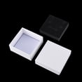 thumbnail image 3 of 12pc Cardboard Jewelry Set Box for Ring Earring Necklace with Sponge Inside Square White 7.6x7.6x3.2cm Inner Size: 6.9x6.9cm Without Lid Box: 7.2x7.2x3.1cm, 3 of 7