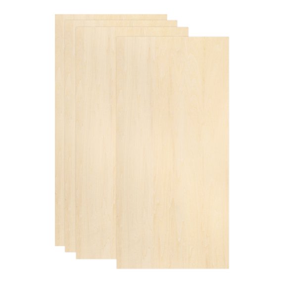Uxcell 4Pcs Basswood Sheets 12 x 24 x 1/8 Inch Plywood Wood Panels Lightweight/Durable for Painting, Dollhouse, Aircraft Model