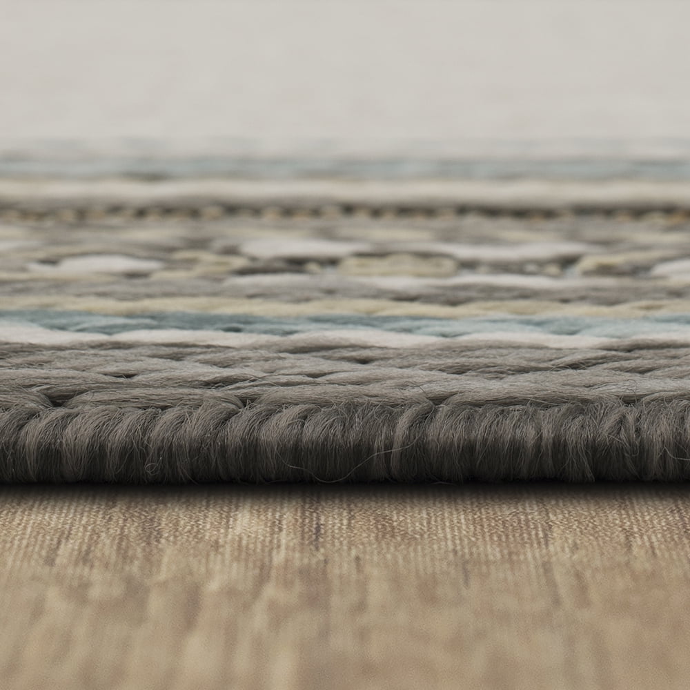 Mohawk Home Islamorada Stripe Outdoor Area Rug, Light Grey, 2' 6" x 6'