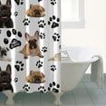 thumbnail image 4 of French Bulldog Footprint Shower Curtain 36"x72" ,Bathroom Decorative Shower Curtains Set with 12 Hooks,Modern Waterproof Washable Shower Curtain, 4 of 6