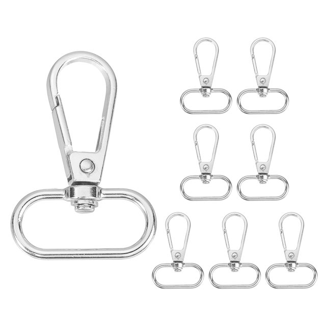 Ganchos de Clip Giratorio de 8 Piezas, 0.98" x 1.81" Clips para Bolsa, Plata