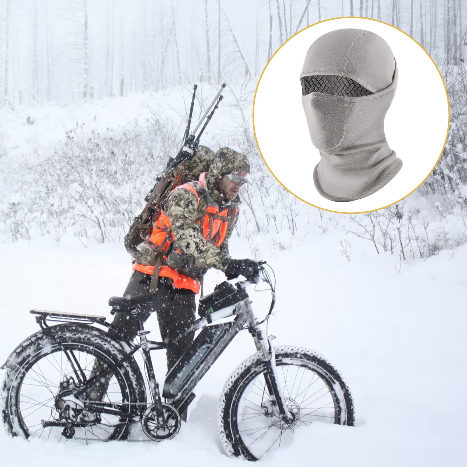 ievspot Cold Weather Balaclava Ski Face Cushion Winter Thermal Balaclava Fleece Warm Outdoor Sports Gear for Snowboard Motorcycle