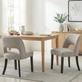 thumbnail image 2 of Vknow Furniture Durable Polyester Dining Chairs Set of 2 with Cutout Back and Wood Legs for Dining Room Kitchen,Light Gray, 2 of 6