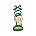 thumbnail image 6 of BLISSFUL STEP Women's Lace up Stiletto High Heels Sandals Emerald Green 7, 6 of 7
