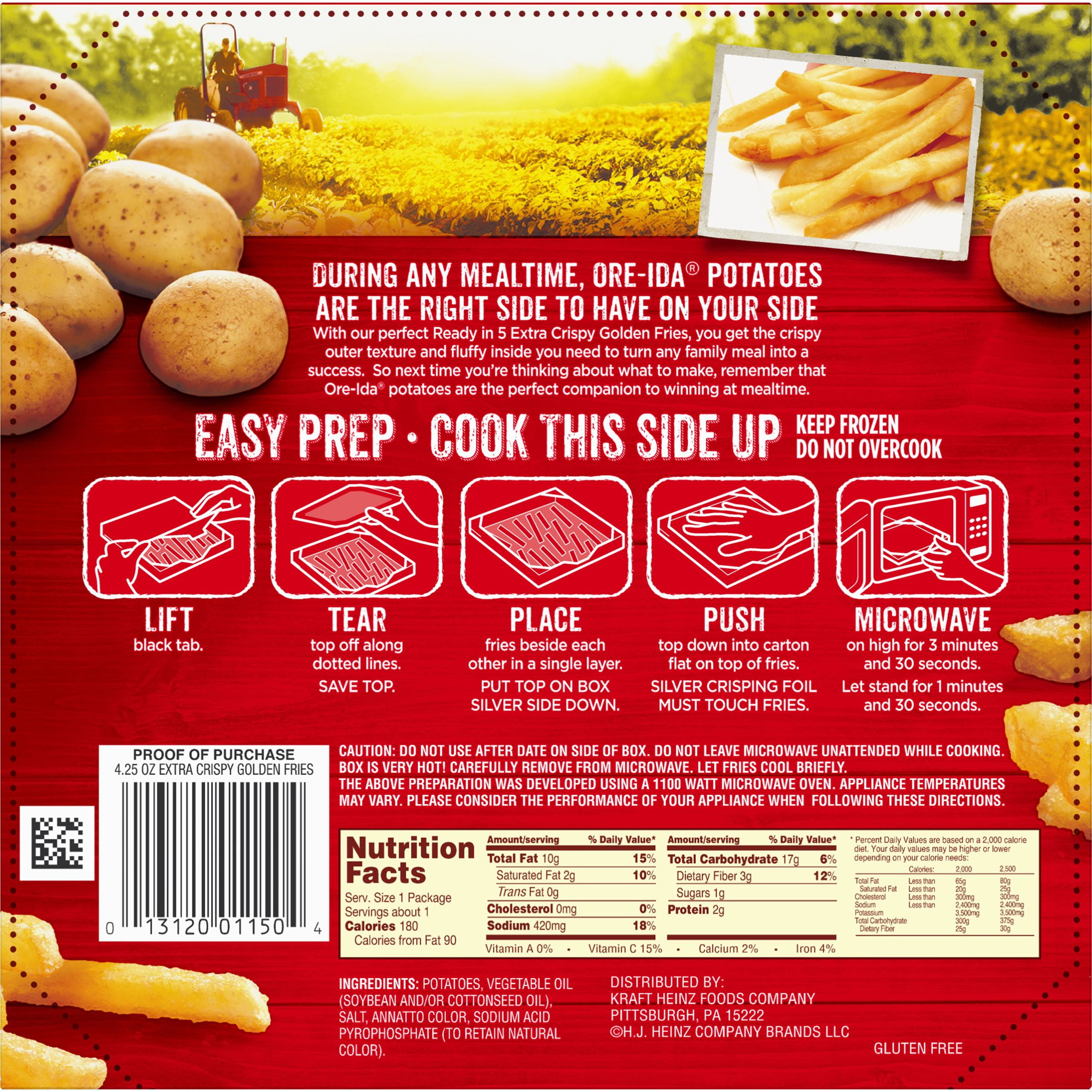 Ore Ida Microwave French Fries Bestmicrowave Ore Ida Easy Fries Extra Crispy Golden 4 25 Oz Box