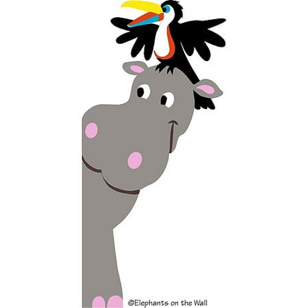 Elephants on the Wall E 5-1155 Hippo; Toucan Doorhugger - Paint It Yourself