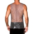 thumbnail image 3 of INSPIRE CHIC Rhinestones Sparkly Tank Top for Men's Shiny Mesh Sleeveless Tee Shirt Rave Sheer Metallic Vest L Silver, 3 of 6