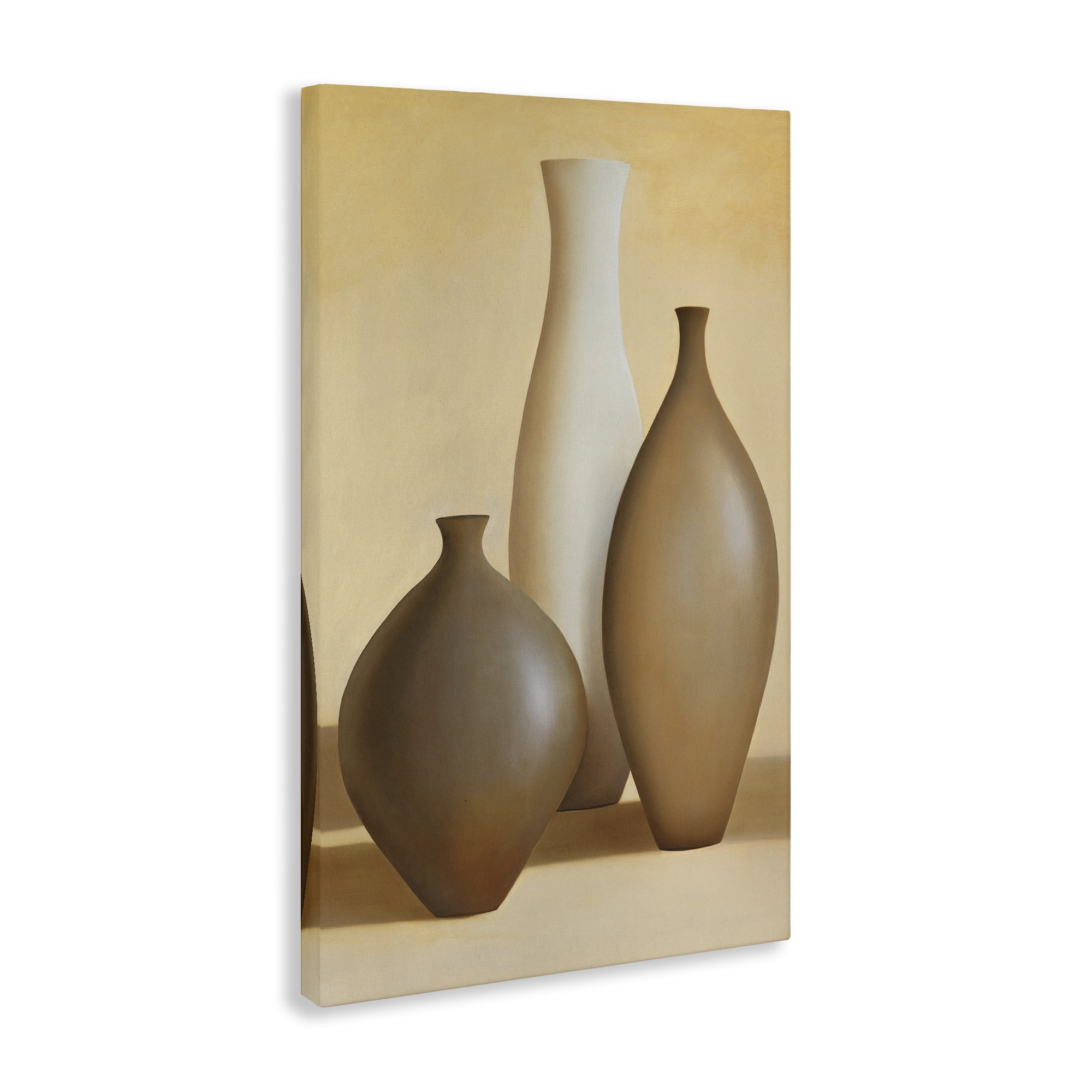 Stupell Industries Natural Pottery Bottles Furniture Painting Wrapped Canvas Art Print Wall Art, 16 x 24