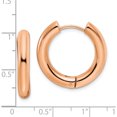 thumbnail image 4 of Stainless Steel Polished Rose Ip-Plated 4mm Hinged Hoop Earrings (23 X 23.5) Made In China sre1499, 4 of 5