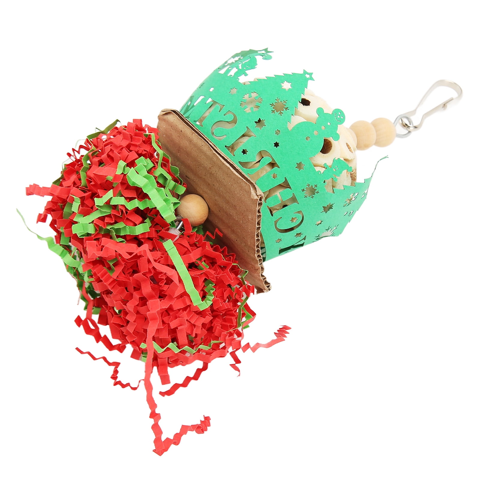 Yajisi Parrot Foraging Shredding Toy, Christmas Sola Balls Bird Foraging Hanging Toys for Cockatiel Parakeet Conure, Engaging Bird Cage Decor Accessories, 4.72 inches / 12 cm