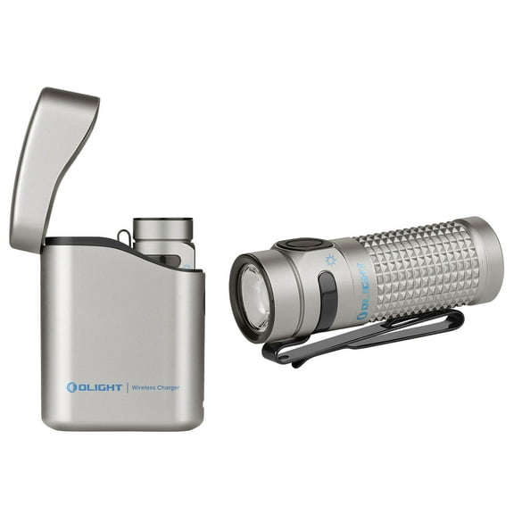 Olight Baton 4 Premium Ti Rechargeable 1300 Lumens Flashlight w/Charging Case, 170 Meters