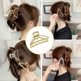 thumbnail image 2 of maskred Fashion Claw Clips Large Simple Style Handy Simple Style Sturdy Exquisite Accessories Barrettes for Women KC Gold/Arc 1Set, 2 of 6