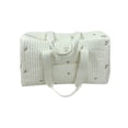 thumbnail image 1 of Qarigey Bolso de mamá de moda coreana elegante de algodón, bolsillo seguro para botella, cómodo para viajar Bolsas de mensajero y de hombro hojas de color blanco lechoso, 1 of 6
