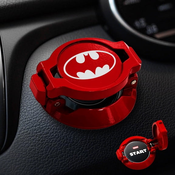 Push Start Button Cover, Car Engine Start Stop Button Cover Protector, Cool Car Accessories Interior Decor Sticker Motorcycle Key Ignition Switch Cover, Red