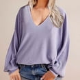 thumbnail image 2 of Tumotour Pullover for Women V-Neck Long Sleeve Casual Loose Top 2025 Sweatshirts Blouse Tops, 2 of 8