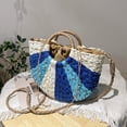 thumbnail image 4 of Bolsas de playa de semicírculo Bolsa de mensajero tejida de paja de verano informal Elegante para viajes Ndcxsfigh Para Estrenar, 4 of 9