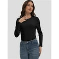 thumbnail image 6 of Womens Long Sleeve Stretch Crew neck T-Shirt Fitted Casual Basic Tops, 6 of 6