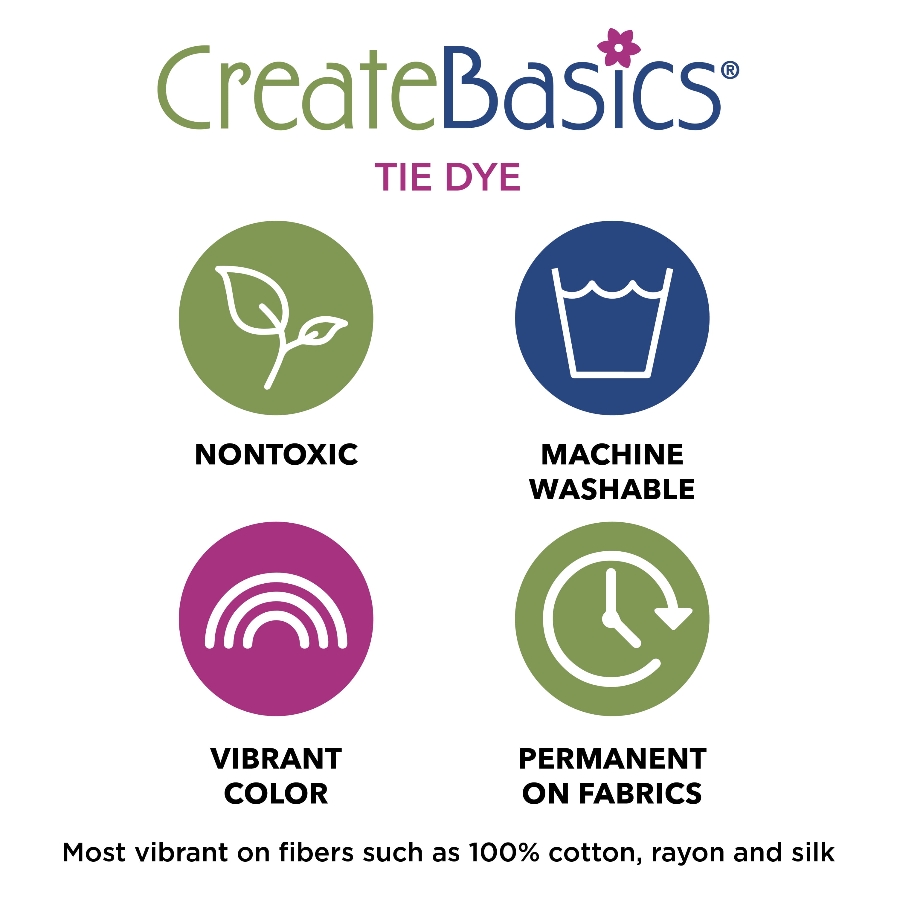 Create Basics Tie Dye Party Tub with 18 Pre-Filled Bottles, Dye Refill Packs and Accessories