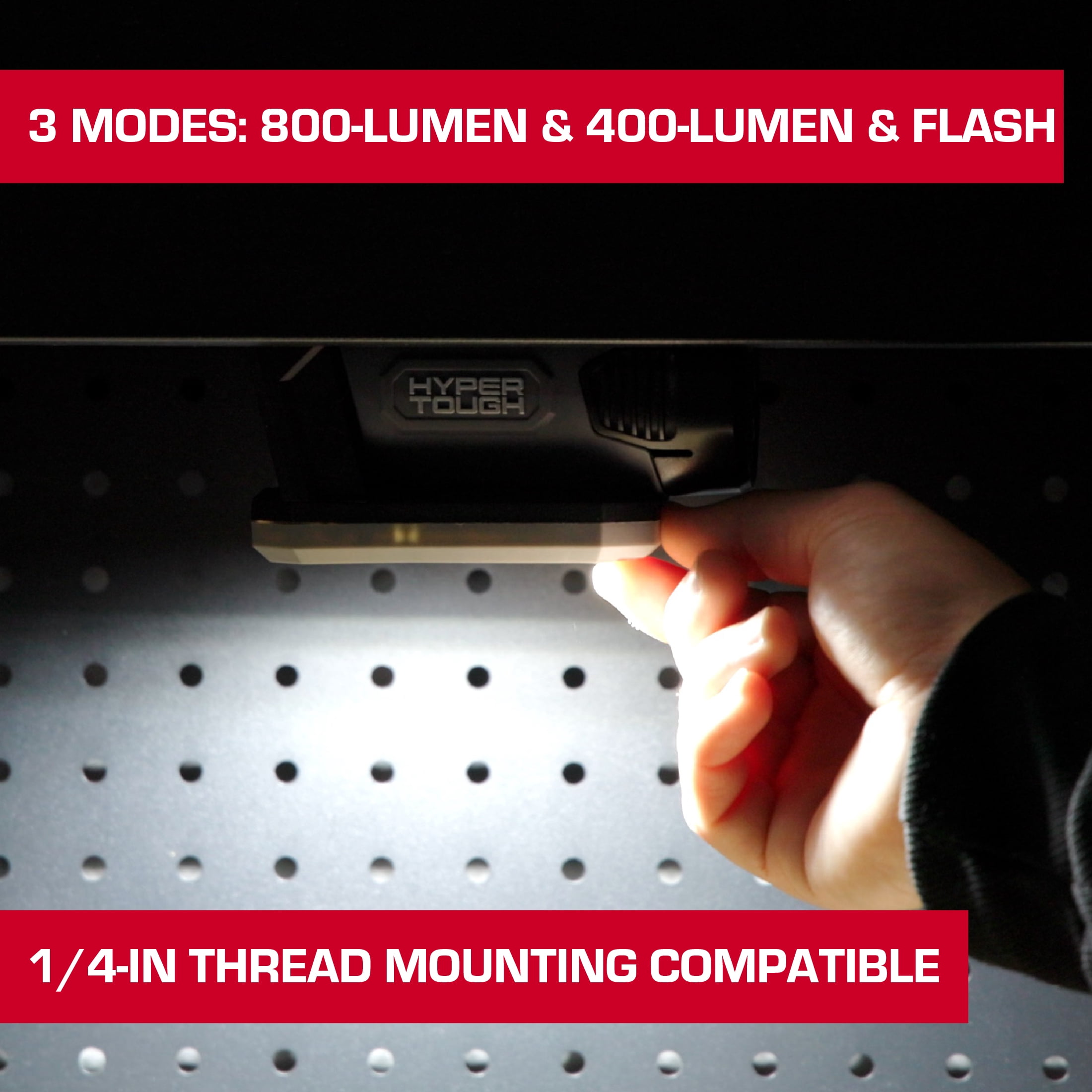 Hyper Tough 12V 800-Lumen Cordless LED Work Light with 1.5 Ah Battery & Charging Cable