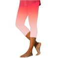 thumbnail image 3 of AGWOLF Womens Capri Leggings Clearance Sale,Gradient Printed Tummy Control Capris High Waisted Cropped Trousers Workout Running Gym Capri Pants Multicolor 3XL, 3 of 6