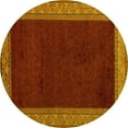 thumbnail image 1 of Ahgly Company Indoor Round Abstract Yellow Modern Area Rugs, 3' Round, 1 of 4