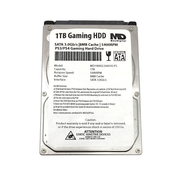 MDD 1TB 5400RPM 9.5mm 2.5" SATA 3.0Gb/s Gaming PS3/PS4 Internal Hard