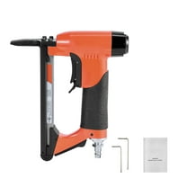 KFFKFF Pneumatic Staple Gun, 20 Gauge Long-Nose Upholstery Stapler for 50 Series Fine Wire Staples with 1/2-inch Crown and 1/4"-5/8" Length, Max Capacity of 110 Staples for Upholstery, Woodworking