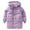 Purple, variant on PINQI Kids Snap Buttons Zip up down Jackets Lightweight Winter Outdoor Windproof Hooded Puffer Coats Boys Girls Warm Outwear