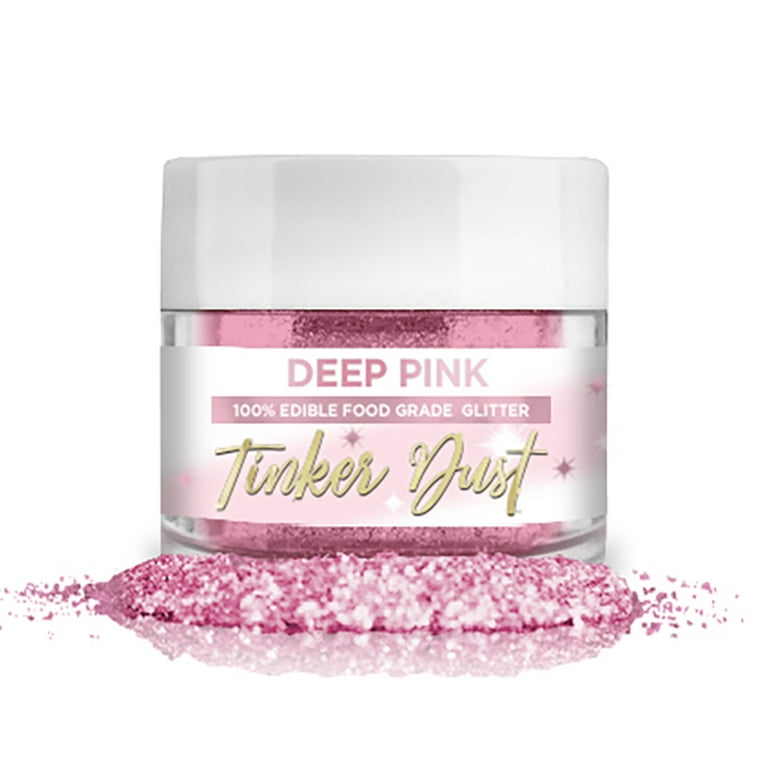 BAKELL Deep Pink Edible Glitter, 5 Gram | TINKER DUST Edible Glitter |  KOSHER Certified | 100% Edible Glitter | Cakes, Cupcakes, Cake Pops,  Fondant