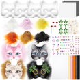 thumbnail image 1 of Kit de máscaras Therian, máscara de gato en blanco Seenelling DIY con accesorios, 1 of 6