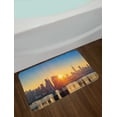 thumbnail image 2 of City Bath Mat, Tranquil Sunrise at Midtown Manhattan United States NYC Waterfront America, Non-Slip Plush Mat Bathroom Kitchen Laundry Room Decor, 29.5 X 17.5 Inches, Pale Blue Peach Tan, Ambesonne, 2 of 2
