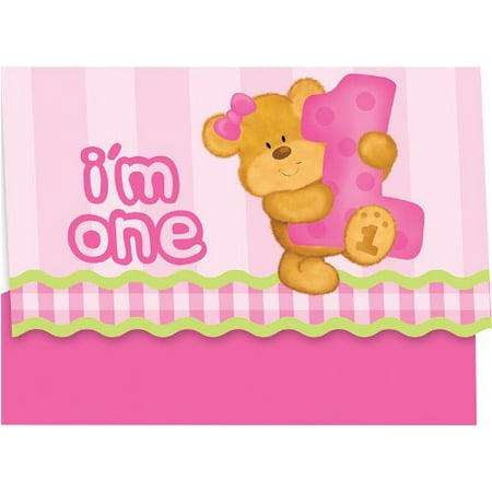 bear 1st birthday girl invitations 895431 walmart com