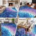 thumbnail image 5 of Area Rug for Living Room, Ombre Blue Non-Slip Indoor Large Carpet for Bedroom/Dining Room, Gradient Abstract Fluid Art Washable Low-Profile Rectangle Floor Runner Rugs - 6 x 9 Ft, 5 of 7