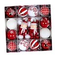 thumbnail image 4 of 44 piezas de bolas navideñas, adornos colgantes decorativos, esferas, adornos hechos de Muñeco de nieve rojo y blanco, 4 of 9