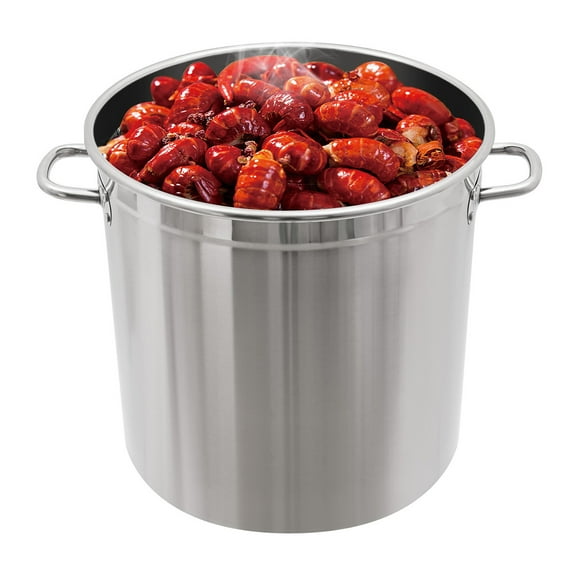 TFCFL 55 QT Stainless Steel Seafood Boil Pot With Basket Heavy Duty Cooking Pot W/ Lid